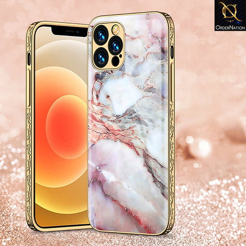 iPhone 14 Pro Max Cover - Colorful Marble Series - Premium Electroplated Shutterproof Case Soft Silicon Borders Case