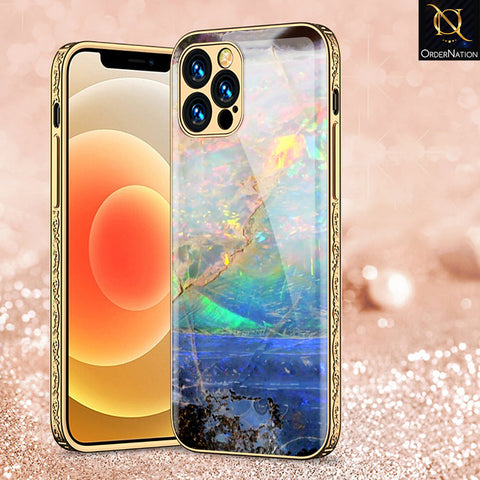 iPhone 15 Pro Max Cover - Colorful Marble Series - Premium Electroplated Shutterproof Case Soft Silicon Borders Case