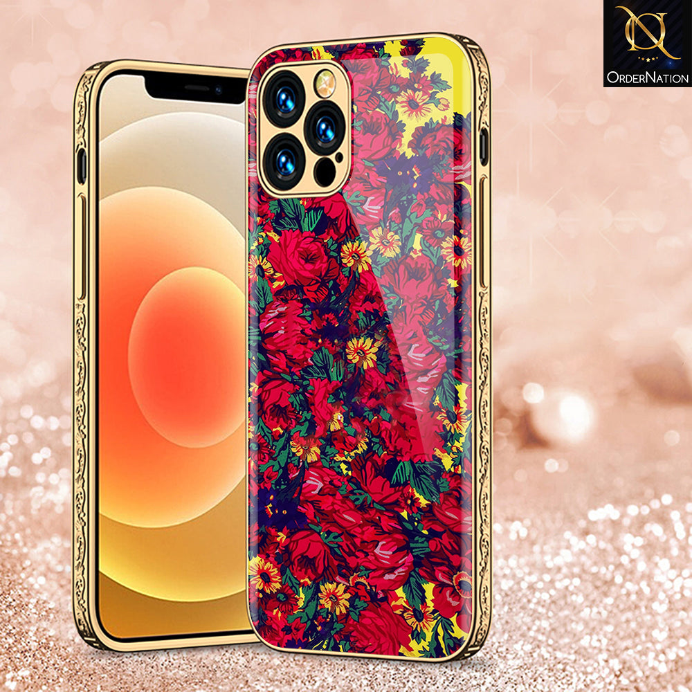 iPhone 14 Pro Cover - Floral Series - Premium Electroplated Shutterproof Case Soft Silicon Borders Case