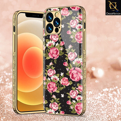 iPhone 14 Pro Cover - Floral Series - Premium Electroplated Shutterproof Case Soft Silicon Borders Case