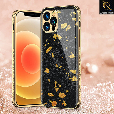 iPhone 15 Pro Cover - Black Marble Series - Premium Electroplated Shutterproof Case Soft Silicon Borders Case