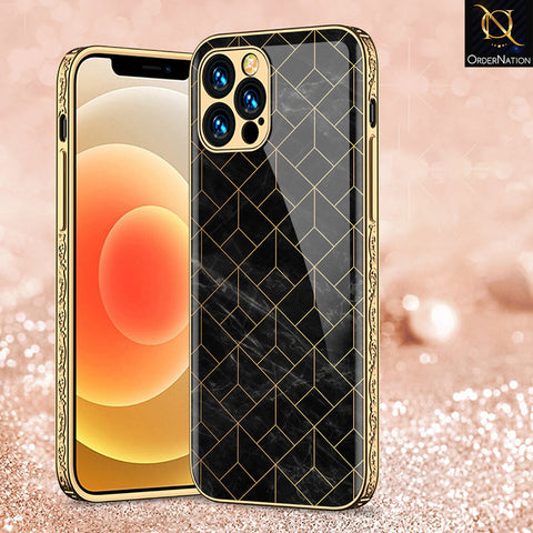 iPhone 15 Pro Cover - Black Marble Series - Premium Electroplated Shutterproof Case Soft Silicon Borders Case