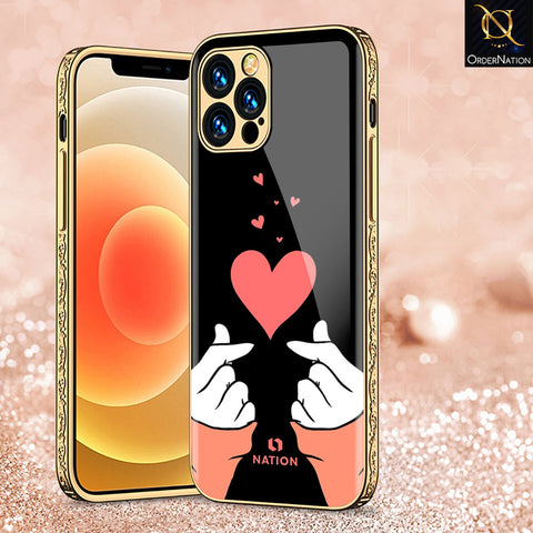 iPhone 15 Pro Cover - Onation Heart Series - Premium Electroplated Shutterproof Case Soft Silicon Borders Case