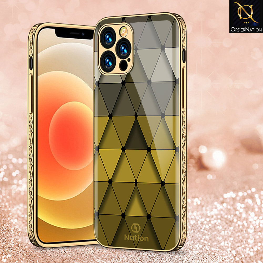 iPhone 15 Pro Max Cover - Onation Pyramid Series - Premium Electroplated Shutterproof Case Soft Silicon Borders Case