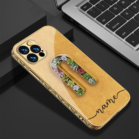 iPhone 14 Pro Max Cover - Personalized Alphabet Series - Premium Electroplated Shutterproof Case Soft Silicon Borders Case