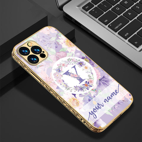 iPhone 15 Pro Max Cover - Personalized Alphabet Series - Premium Electroplated Shutterproof Case Soft Silicon Borders Case