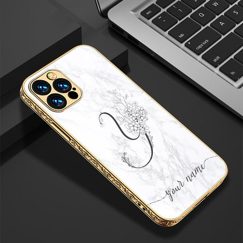 iPhone 14 Pro Max Cover - Personalized Alphabet Series - Premium Electroplated Shutterproof Case Soft Silicon Borders Case