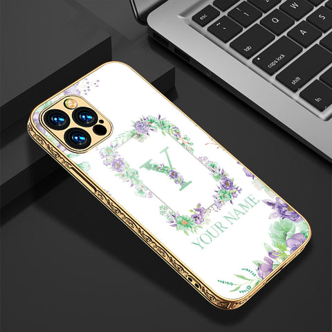 iPhone 15 Pro Max Cover - Personalized Alphabet Series - Premium Electroplated Shutterproof Case Soft Silicon Borders Case