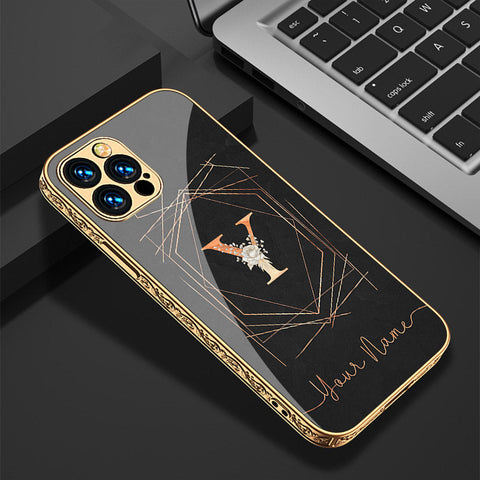 iPhone 15 Pro Max Cover - Personalized Alphabet Series - Premium Electroplated Shutterproof Case Soft Silicon Borders Case