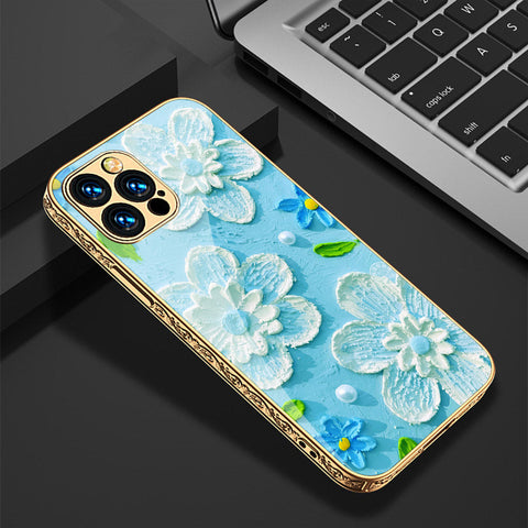 iPhone 14 Pro Cover - Floral Series - Premium Electroplated Shutterproof Case Soft Silicon Borders Case