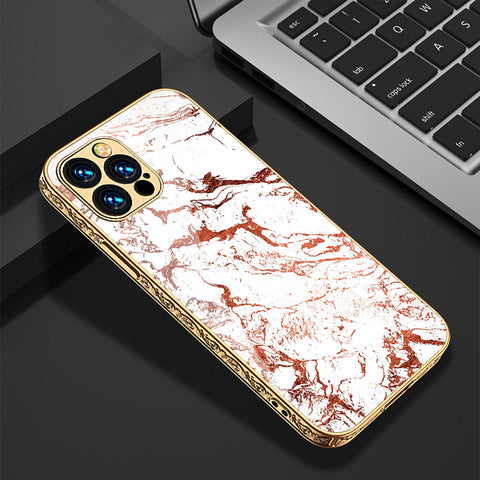 iPhone 15 Pro Cover - White Marble Series 2 - Premium Electroplated Shutterproof Case Soft Silicon Borders Case