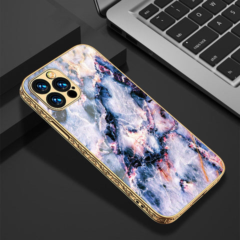 iPhone 15 Pro Max Cover - Colorful Marble Series - Premium Electroplated Shutterproof Case Soft Silicon Borders Case