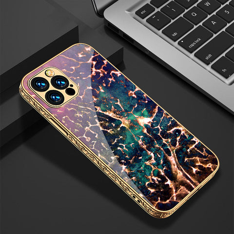 iPhone 15 Pro Max Cover - Colorful Marble Series - Premium Electroplated Shutterproof Case Soft Silicon Borders Case