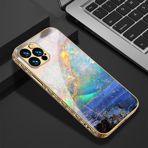 iPhone 15 Pro Max Cover - Colorful Marble Series - Premium Electroplated Shutterproof Case Soft Silicon Borders Case