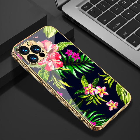 iPhone 14 Pro Cover - Floral Series - Premium Electroplated Shutterproof Case Soft Silicon Borders Case