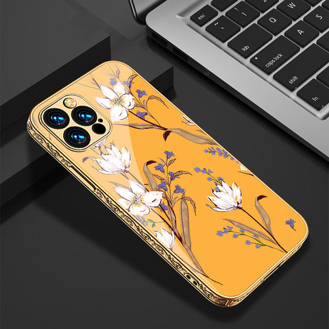 iPhone 14 Pro Cover - Floral Series - Premium Electroplated Shutterproof Case Soft Silicon Borders Case