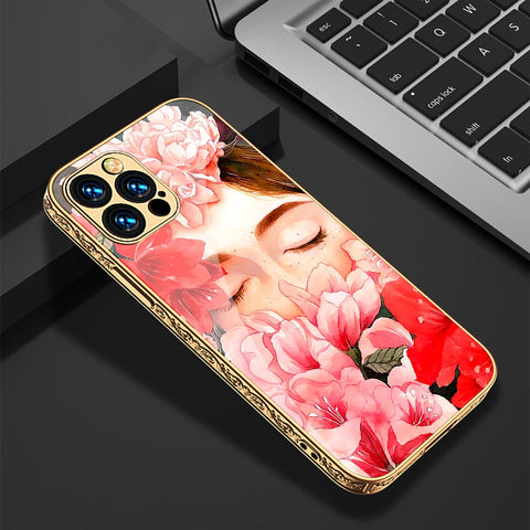 iPhone 14 Pro Cover - Floral Series - Premium Electroplated Shutterproof Case Soft Silicon Borders Case