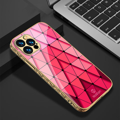 iPhone 15 Pro Cover - Onation Pyramid Series - Premium Electroplated Shutterproof Case Soft Silicon Borders Case