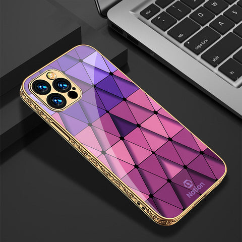 iPhone 15 Pro Cover - Onation Pyramid Series - Premium Electroplated Shutterproof Case Soft Silicon Borders Case