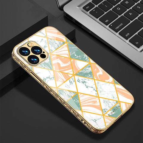 iPhone 15 Pro Max Cover - O'Nation Shades of Marble Series - Premium Electroplated Shutterproof Case Soft Silicon Borders Case