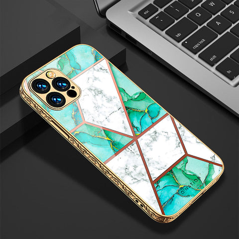 iPhone 15 Pro Cover - O'Nation Shades of Marble Series - Premium Electroplated Shutterproof Case Soft Silicon Borders Case