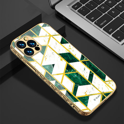 iPhone 15 Pro Max Cover - O'Nation Shades of Marble Series - Premium Electroplated Shutterproof Case Soft Silicon Borders Case