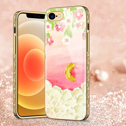 iPhone 8 / 7 Cover - Floral Series - Premium Electroplated Shutterproof Case Soft Silicon Borders Case