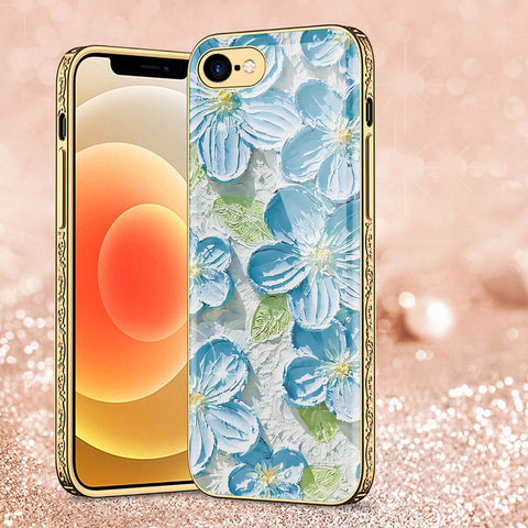 iPhone 8 / 7 Cover - Floral Series - Premium Electroplated Shutterproof Case Soft Silicon Borders Case