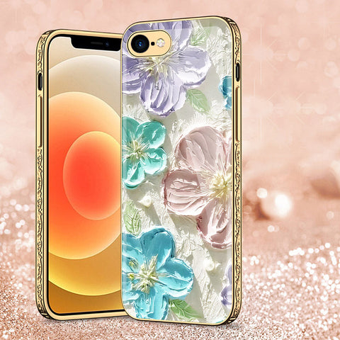 iPhone 8 / 7 Cover - Floral Series - Premium Electroplated Shutterproof Case Soft Silicon Borders Case