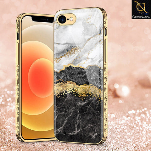 iPhone 8 / 7 Cover - Colorful Marble Series - Premium Electroplated Shutterproof Case Soft Silicon Borders Case