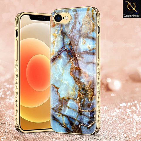 iPhone 8 / 7 Cover - Colorful Marble Series - Premium Electroplated Shutterproof Case Soft Silicon Borders Case