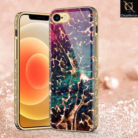 iPhone 8 / 7 Cover - Colorful Marble Series - Premium Electroplated Shutterproof Case Soft Silicon Borders Case