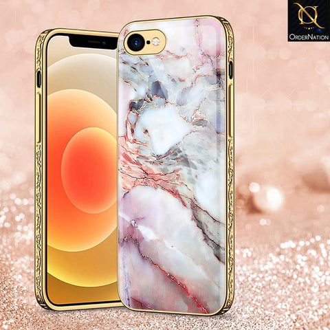 iPhone 8 / 7 Cover - Colorful Marble Series - Premium Electroplated Shutterproof Case Soft Silicon Borders Case