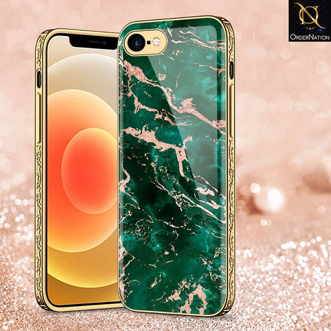 iPhone 8 / 7 Cover - Colorful Marble Series - Premium Electroplated Shutterproof Case Soft Silicon Borders Case