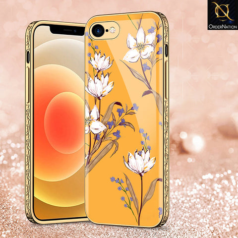 iPhone 8 / 7 Cover - Floral Series - Premium Electroplated Shutterproof Case Soft Silicon Borders Case