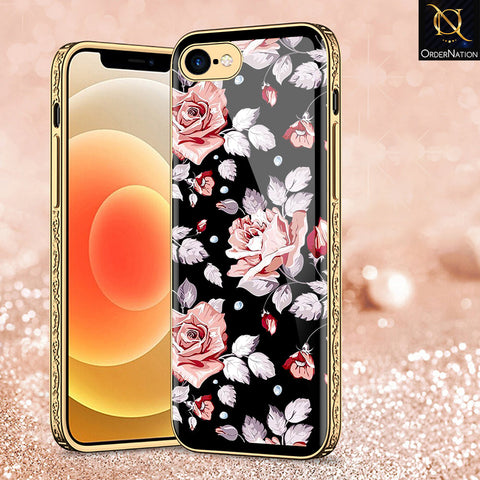 iPhone 8 / 7 Cover - Floral Series - Premium Electroplated Shutterproof Case Soft Silicon Borders Case