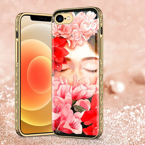 iPhone 8 / 7 Cover - Floral Series - Premium Electroplated Shutterproof Case Soft Silicon Borders Case