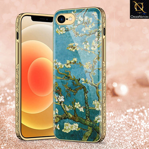 iPhone 8 / 7 Cover - Floral Series 2 - Premium Electroplated Shutterproof Case Soft Silicon Borders Case