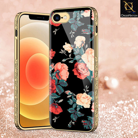 iPhone 8 / 7 Cover - Floral Series 2 - Premium Electroplated Shutterproof Case Soft Silicon Borders Case