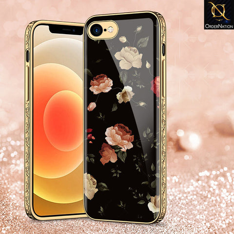 iPhone 8 / 7 Cover - Floral Series 2 - Premium Electroplated Shutterproof Case Soft Silicon Borders Case