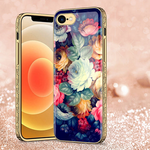 iPhone 8 / 7 Cover - Floral Series 2 - Premium Electroplated Shutterproof Case Soft Silicon Borders Case