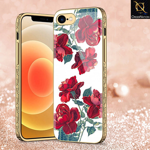 iPhone 8 / 7 Cover - Floral Series 2 - Premium Electroplated Shutterproof Case Soft Silicon Borders Case