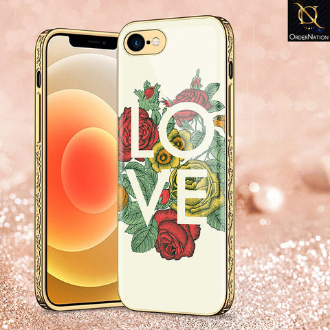 iPhone 8 / 7 Cover - Floral Series 2 - Premium Electroplated Shutterproof Case Soft Silicon Borders Case