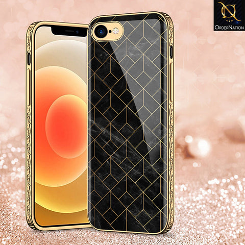 iPhone 8 / 7 Cover - Black Marble Series - Premium Electroplated Shutterproof Case Soft Silicon Borders Case