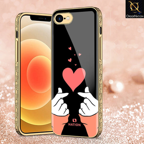 iPhone 8 / 7 Cover - Onation Heart Series - Premium Electroplated Shutterproof Case Soft Silicon Borders Case