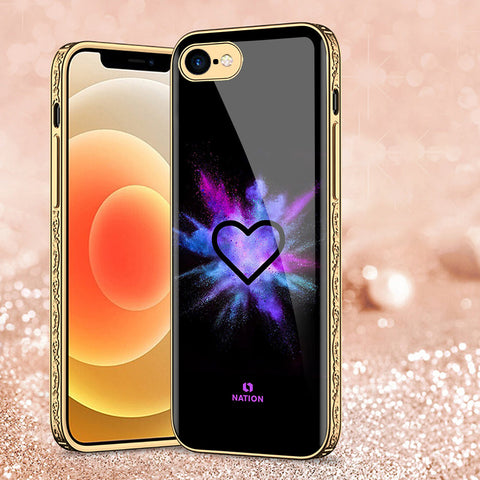 iPhone 8 / 7 Cover - Onation Heart Series - Premium Electroplated Shutterproof Case Soft Silicon Borders Case