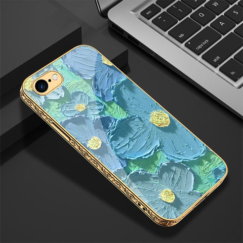 iPhone 8 / 7 Cover - Floral Series - Premium Electroplated Shutterproof Case Soft Silicon Borders Case