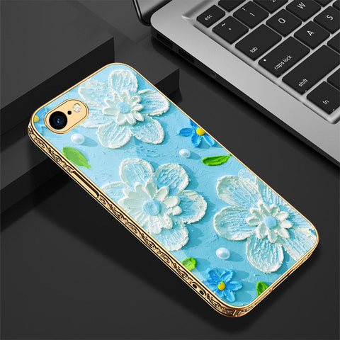 iPhone 8 / 7 Cover - Floral Series - Premium Electroplated Shutterproof Case Soft Silicon Borders Case