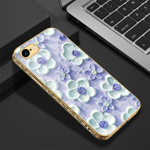 iPhone 8 / 7 Cover - Floral Series - Premium Electroplated Shutterproof Case Soft Silicon Borders Case