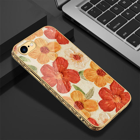 iPhone 8 / 7 Cover - Floral Series - Premium Electroplated Shutterproof Case Soft Silicon Borders Case